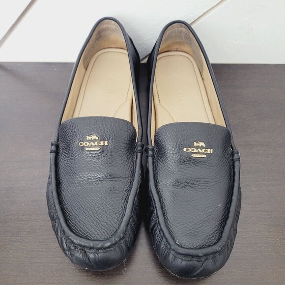 Coach Marley Driver Women's Size 8B Black Leather Loafers Slip on 10CT - Picture 3 of 10